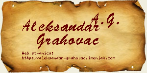 Aleksandar Grahovac vizit kartica